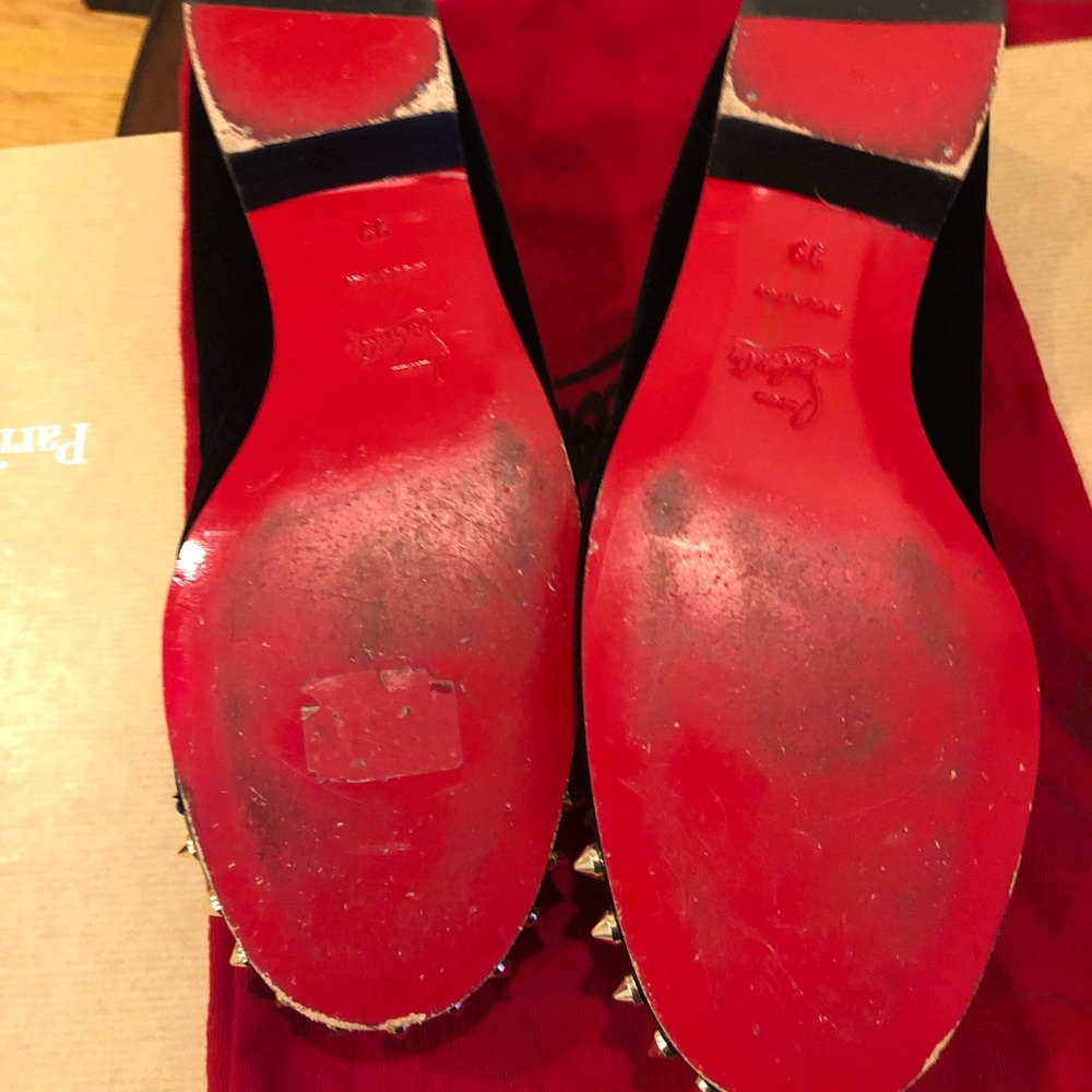 Christian Louboutin gold spikes beatiful loafers good pre own condition 39 - Picture 10 of 15